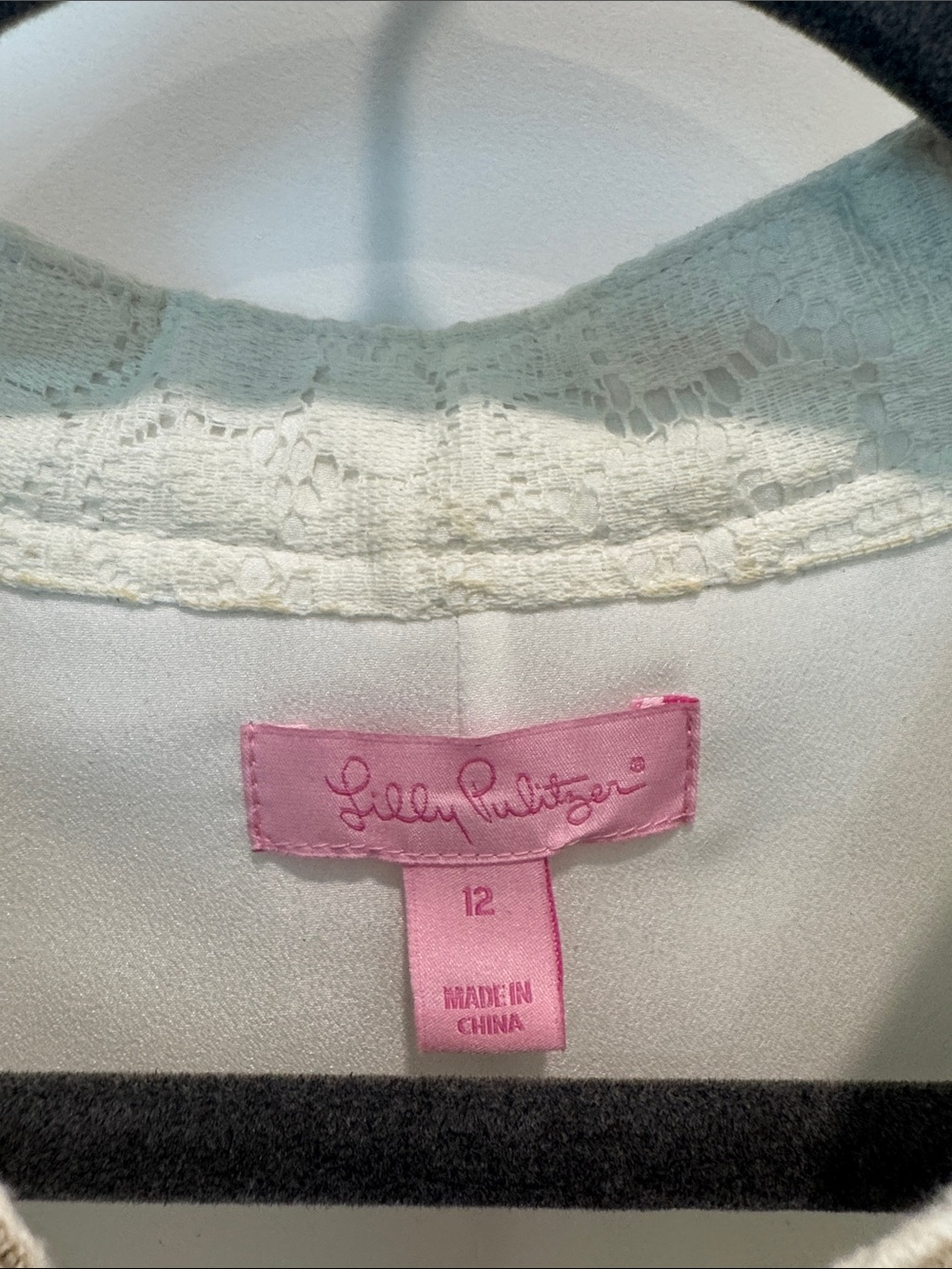 Lilly Pulitzer Ivory Lace Mini Dress with Gold Trim - Picture 2 of 4